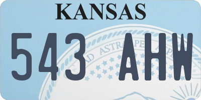 KS license plate 543AHW