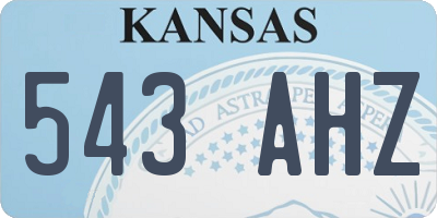 KS license plate 543AHZ