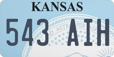 KS license plate 543AIH
