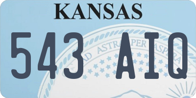 KS license plate 543AIQ