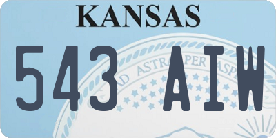 KS license plate 543AIW