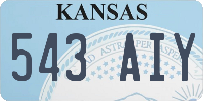 KS license plate 543AIY