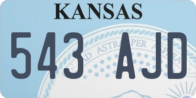 KS license plate 543AJD
