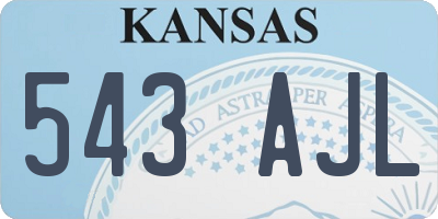 KS license plate 543AJL