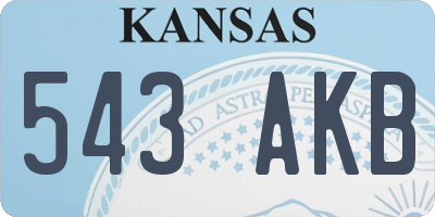 KS license plate 543AKB