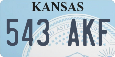 KS license plate 543AKF