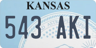 KS license plate 543AKI