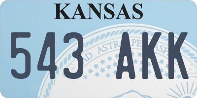 KS license plate 543AKK