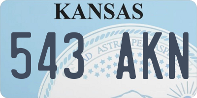 KS license plate 543AKN