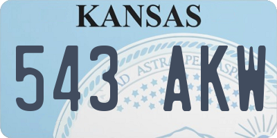 KS license plate 543AKW