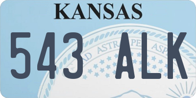 KS license plate 543ALK