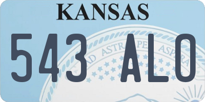 KS license plate 543ALO
