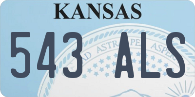 KS license plate 543ALS