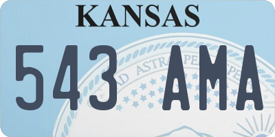 KS license plate 543AMA