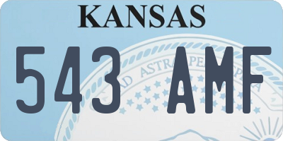 KS license plate 543AMF
