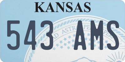 KS license plate 543AMS