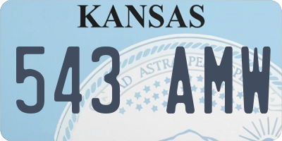KS license plate 543AMW