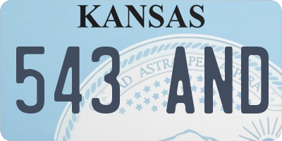 KS license plate 543AND