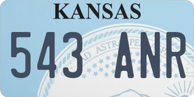 KS license plate 543ANR