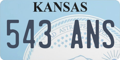 KS license plate 543ANS