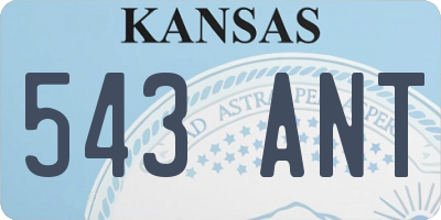 KS license plate 543ANT