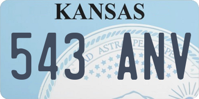KS license plate 543ANV