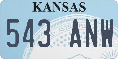 KS license plate 543ANW