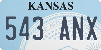 KS license plate 543ANX