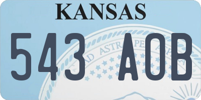 KS license plate 543AOB