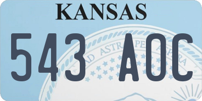 KS license plate 543AOC