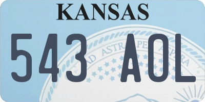 KS license plate 543AOL