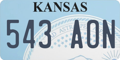 KS license plate 543AON