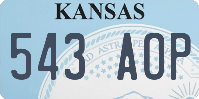 KS license plate 543AOP
