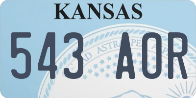 KS license plate 543AOR