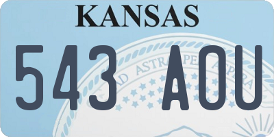 KS license plate 543AOU