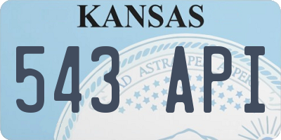 KS license plate 543API