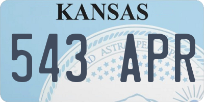 KS license plate 543APR