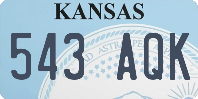 KS license plate 543AQK