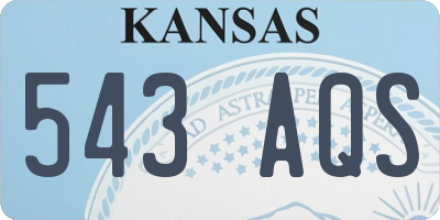 KS license plate 543AQS