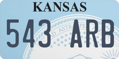 KS license plate 543ARB