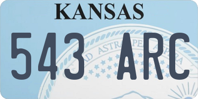 KS license plate 543ARC