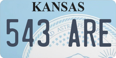 KS license plate 543ARE