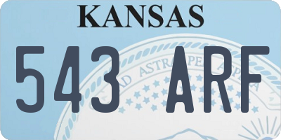 KS license plate 543ARF