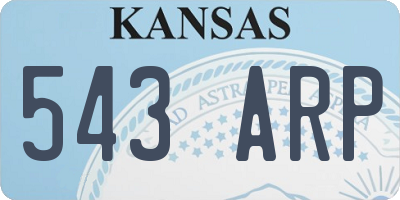 KS license plate 543ARP