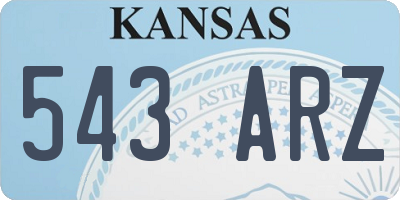 KS license plate 543ARZ