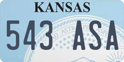 KS license plate 543ASA