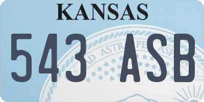 KS license plate 543ASB