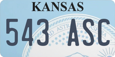 KS license plate 543ASC