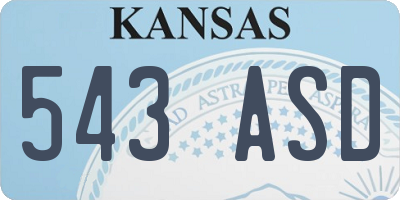 KS license plate 543ASD