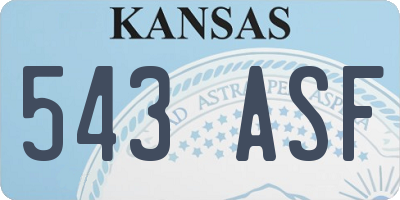 KS license plate 543ASF